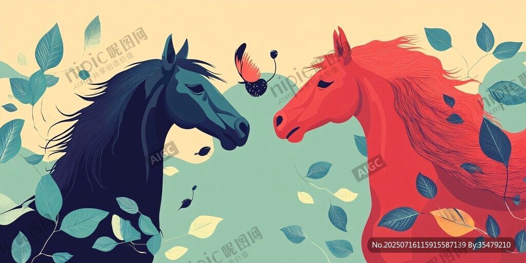雙馬對視間的自然靈動(dòng)之美
