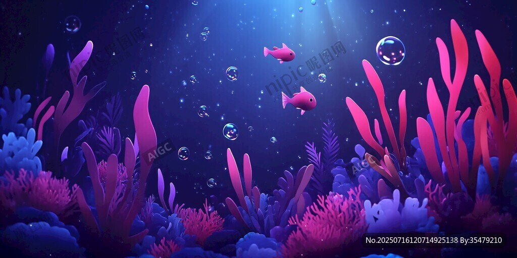 夢(mèng)幻海底世界珊瑚與游魚