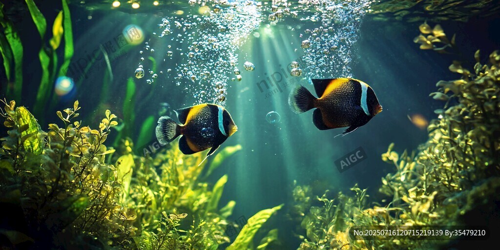 夢(mèng)幻海底世界中的雙小丑魚