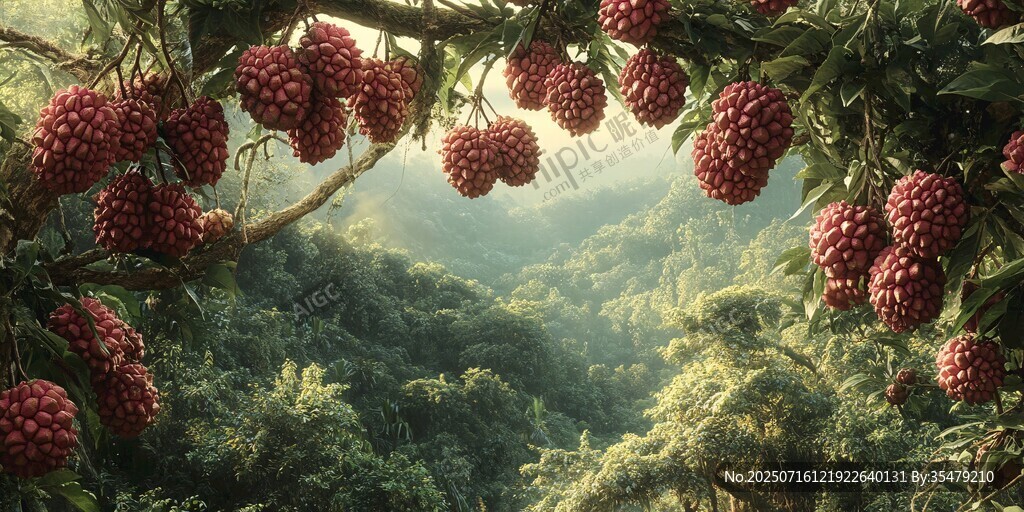 枝頭荔枝紅 山林綠意濃