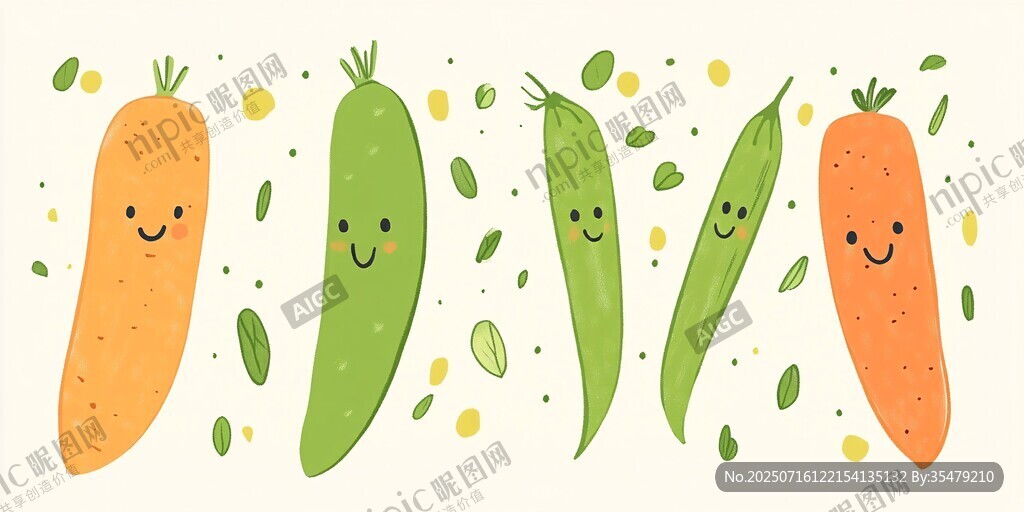 可愛蔬菜插畫