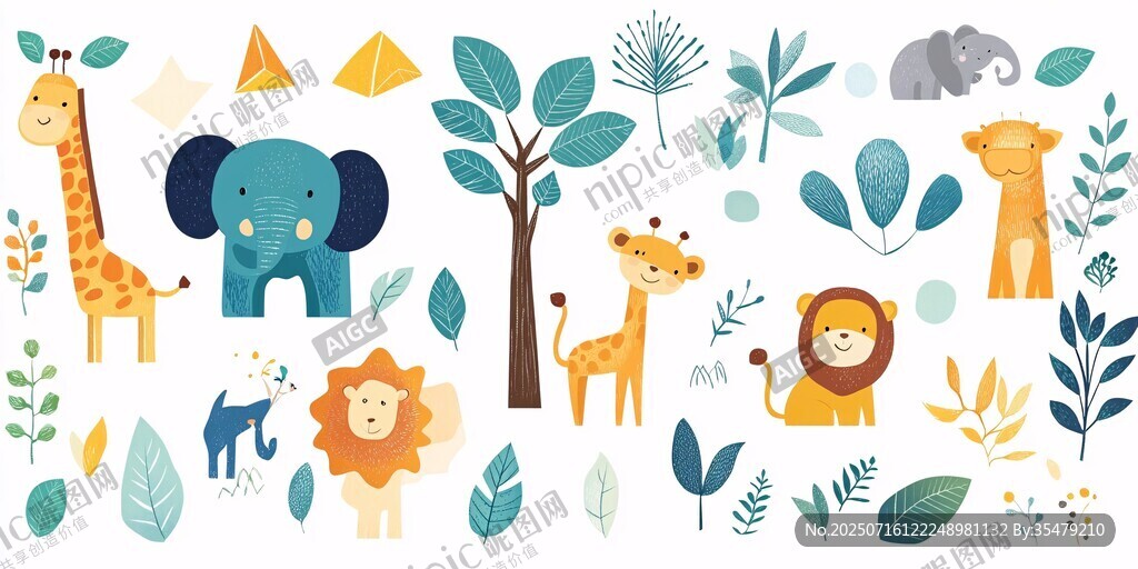 動物與植物的可愛插畫世界