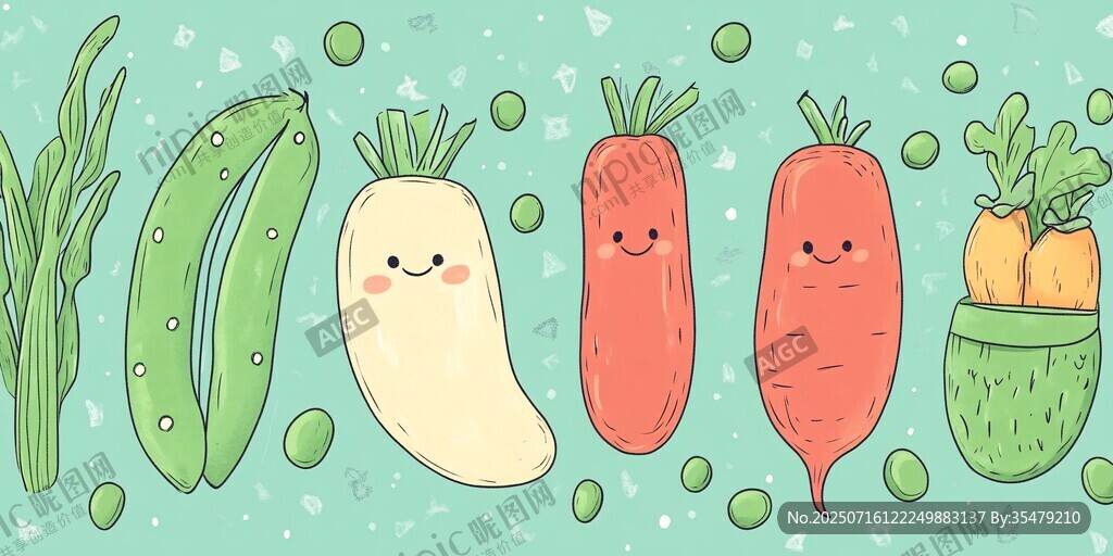 可愛卡通蔬菜大集合