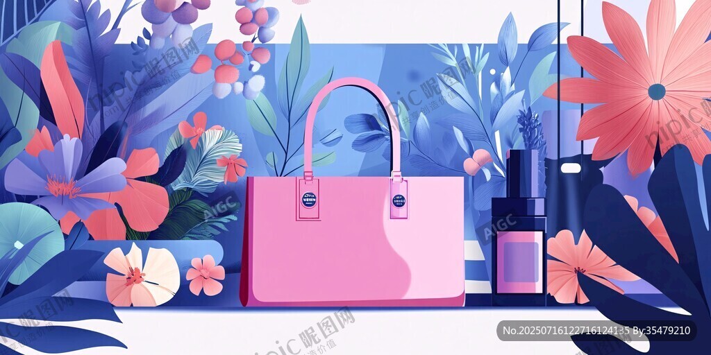 粉色手提包與美妝的魅力