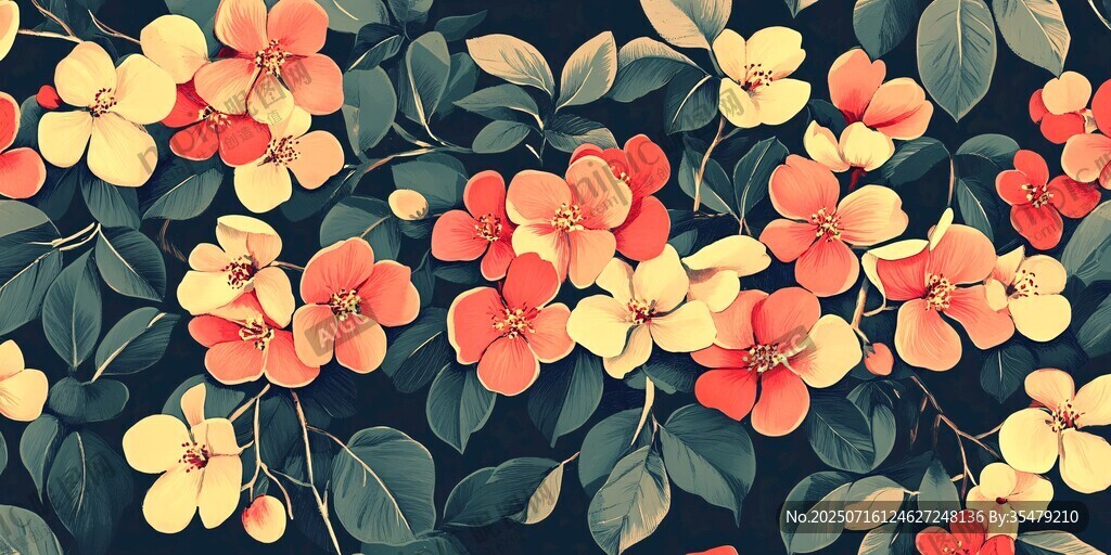 復(fù)古風(fēng)花卉圖案背景
