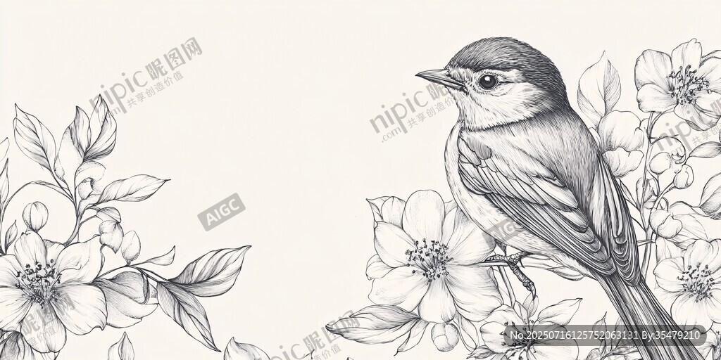 花鳥素描 靜謐自然之美