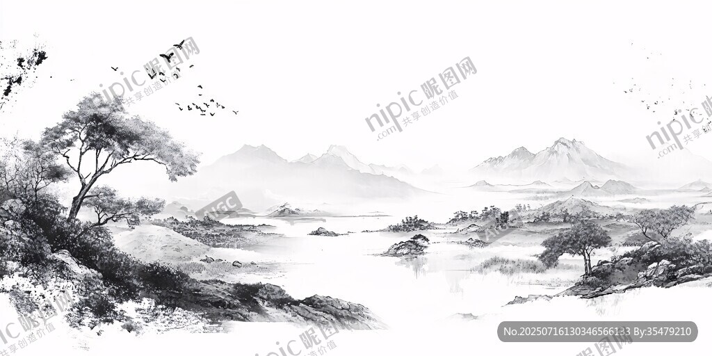 水墨山水意境圖