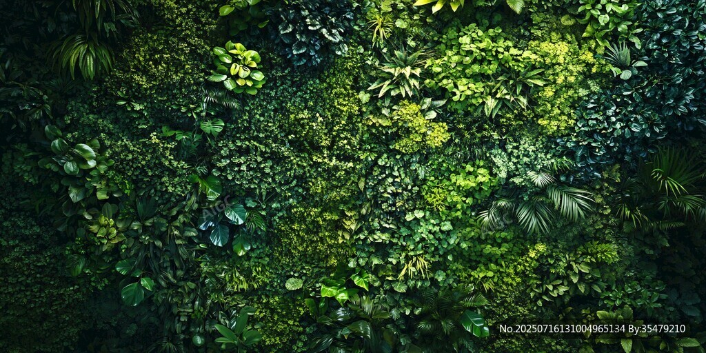 綠意盎然的植物墻景觀