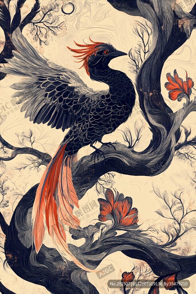 枝頭鳳凰圖