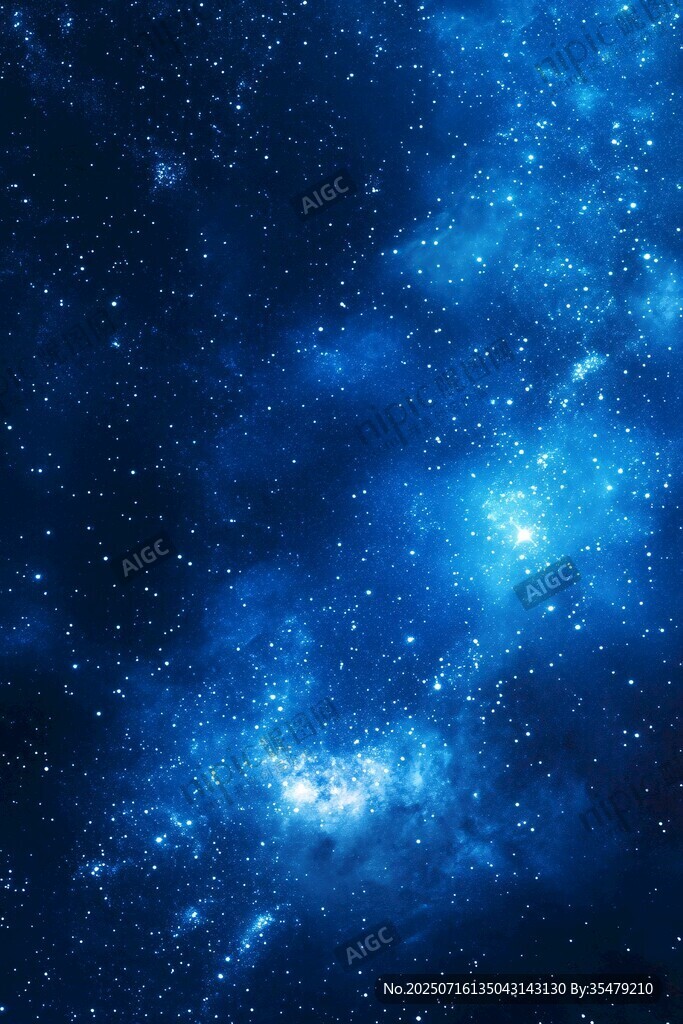 夢幻藍(lán)色星空宇宙背景圖