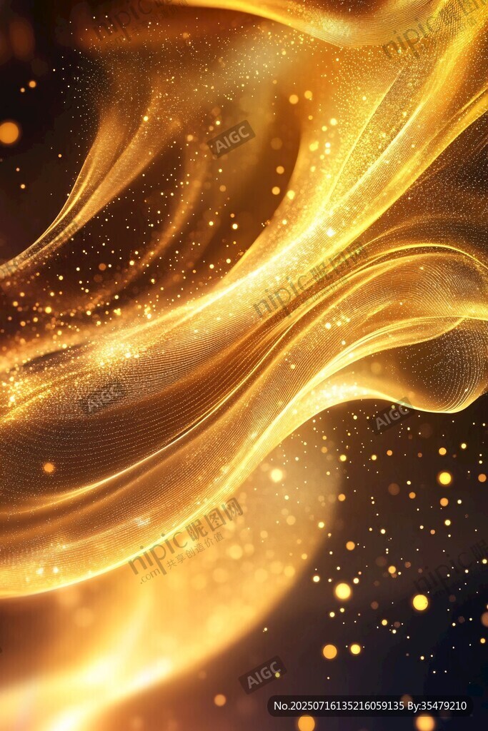 金色流光溢彩夢(mèng)幻背景圖