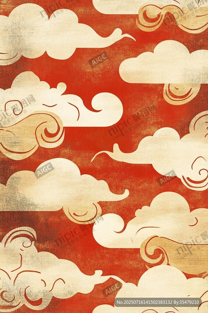 中式復(fù)古祥云紋理圖案