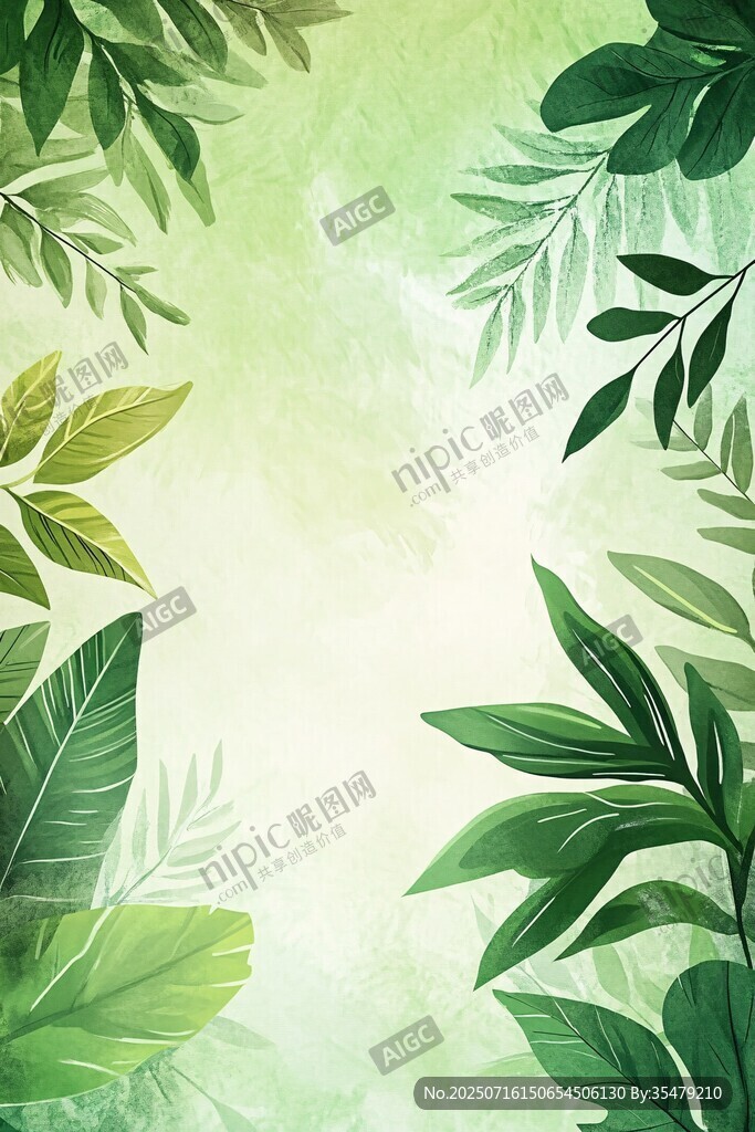 清新綠植背景圖