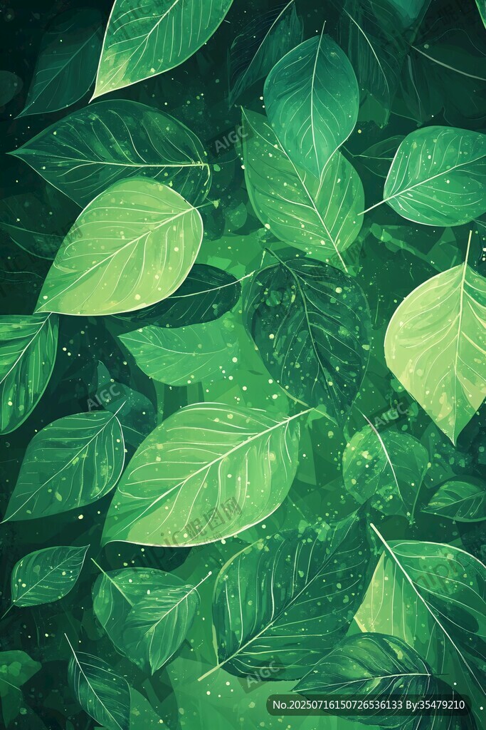 夢幻綠葉背景圖