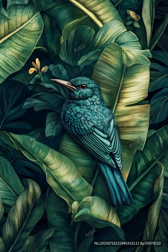 綠葉間的翠鳥