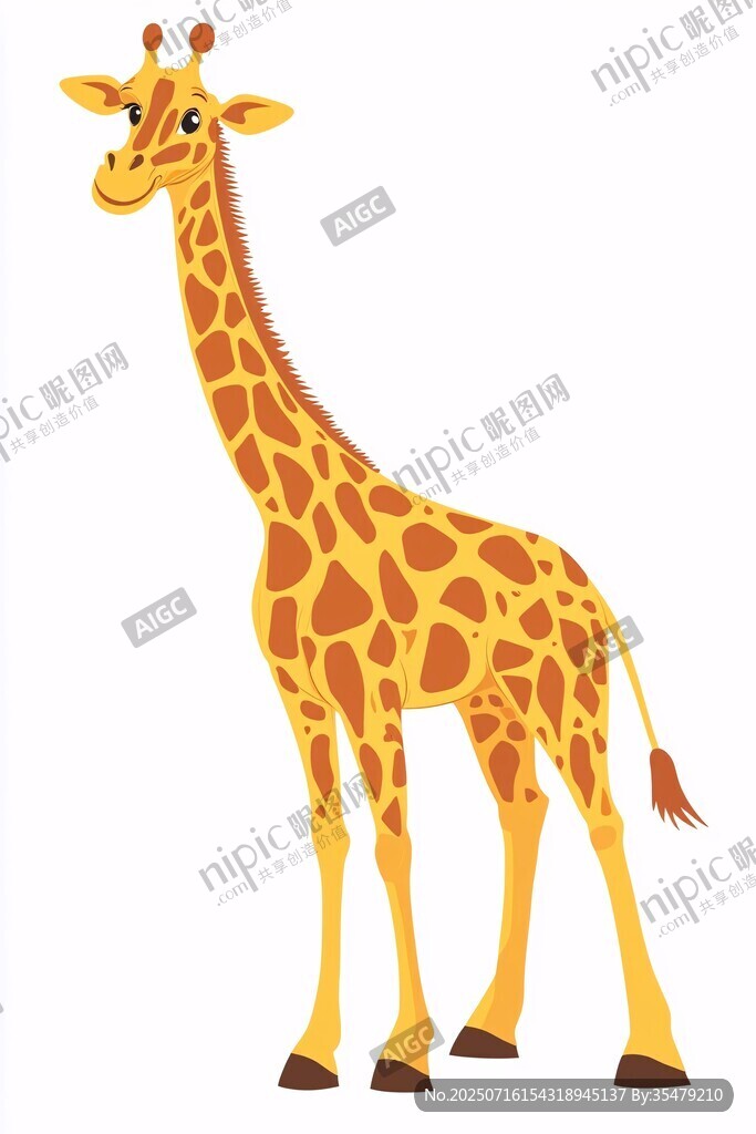 卡通長頸鹿形象插畫
