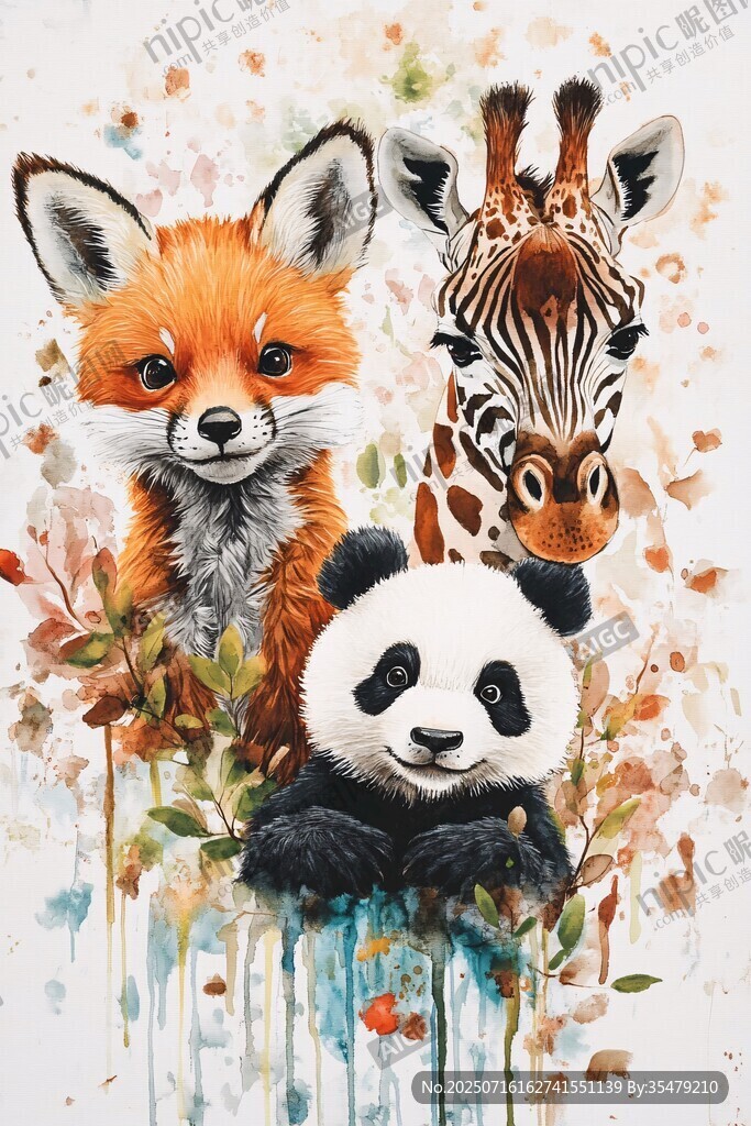可愛動(dòng)物水彩插畫大集合