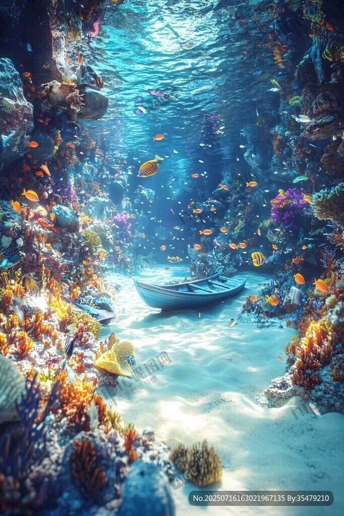 夢幻海底小船奇景