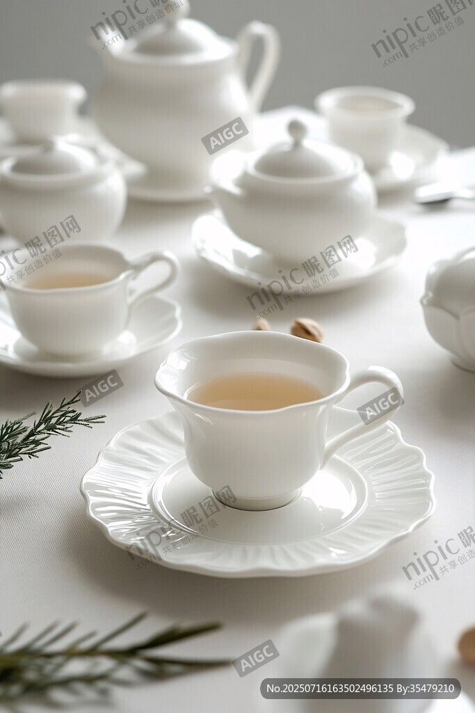 純白茶具營(yíng)造優(yōu)雅品茶氛圍