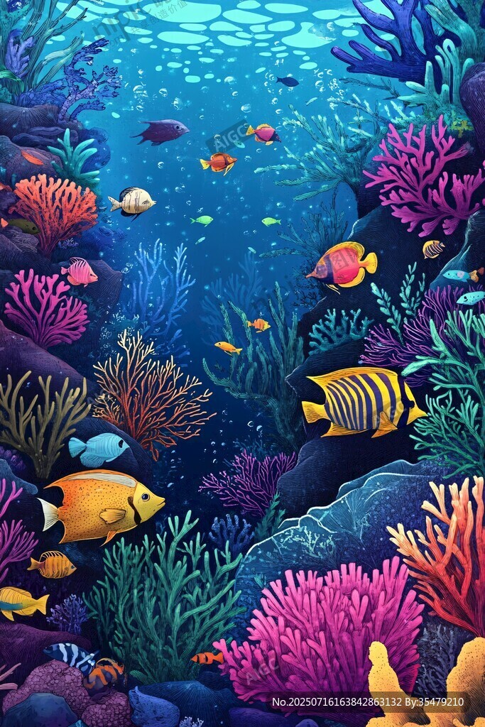 夢幻海底世界繽紛魚群