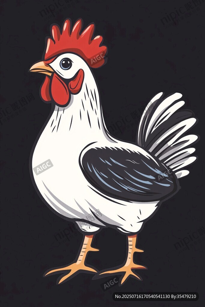 卡通公雞形象插畫