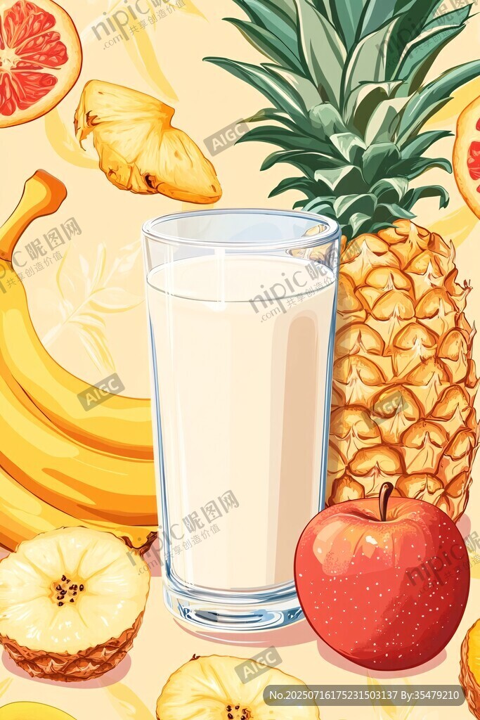 水果奶昔插畫