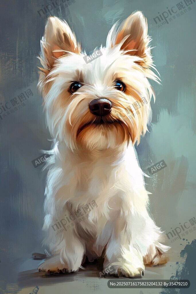 可愛西高地白梗犬肖像