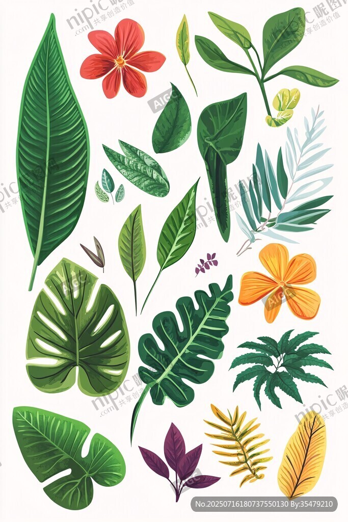 熱帶植物花卉素材圖