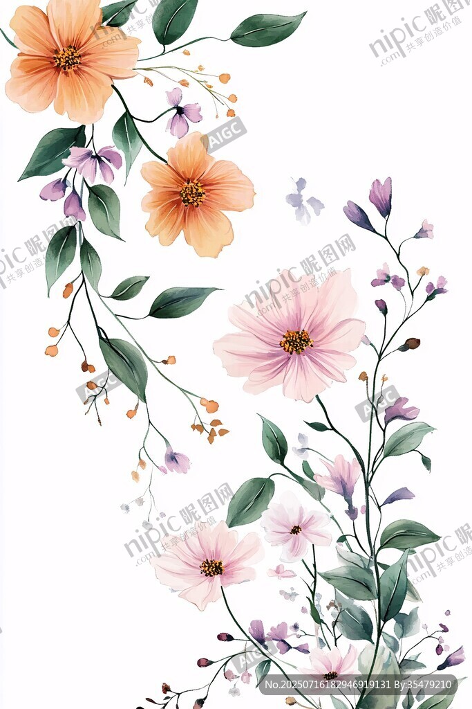 水彩花卉裝飾圖案