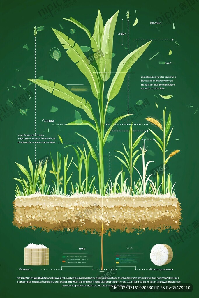 玉米植株結(jié)構(gòu)與根系示意圖