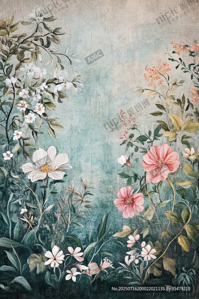 復(fù)古風(fēng)花卉植物背景圖