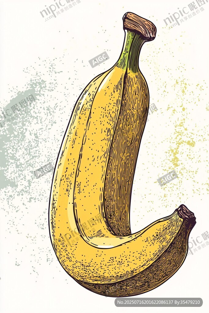 手繪雙香蕉插畫