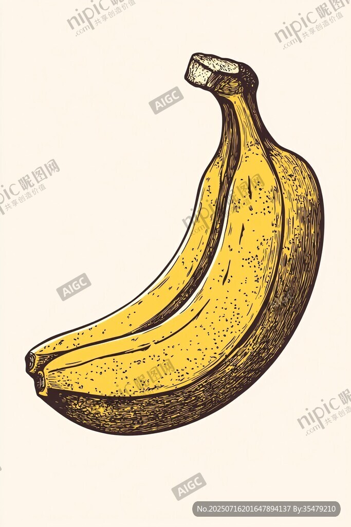 手繪雙香蕉插畫