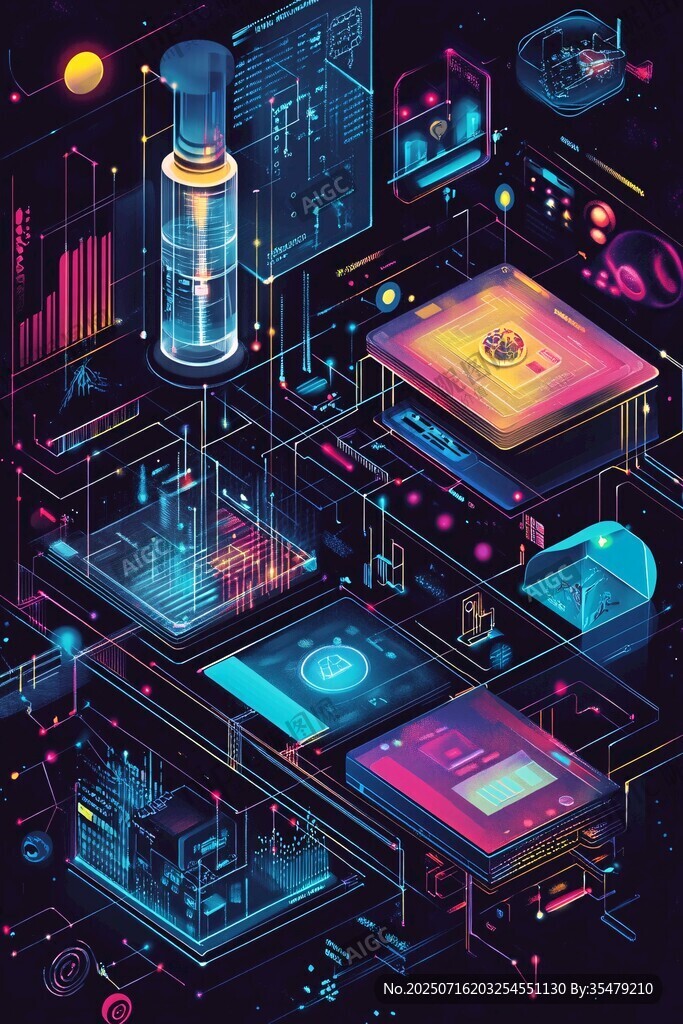 未來科技芯片的奇幻場景