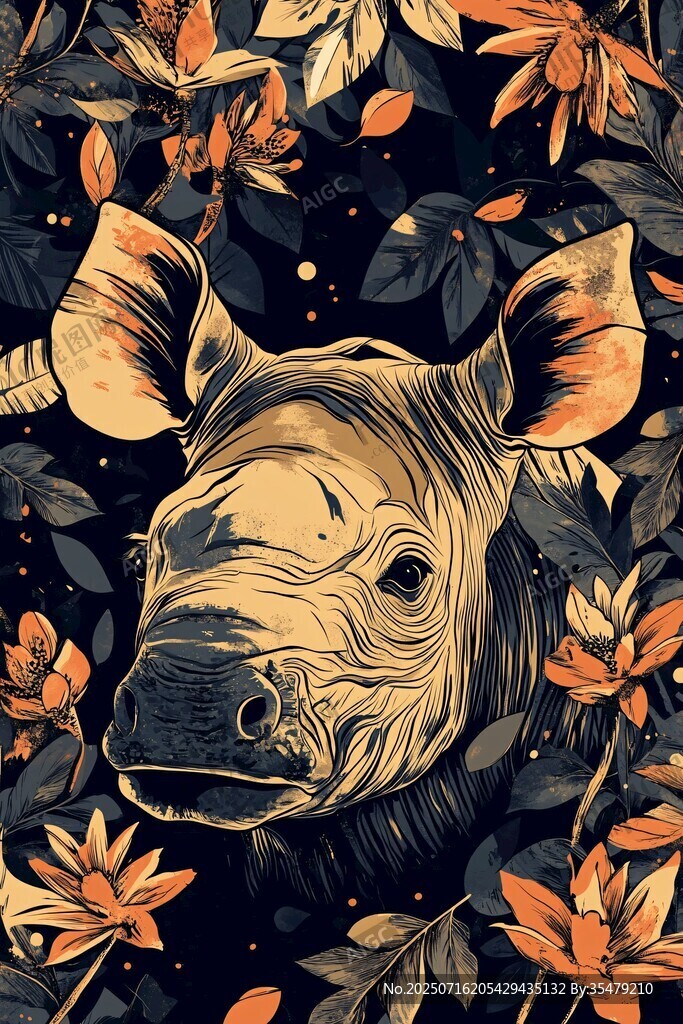 犀首繁花圖