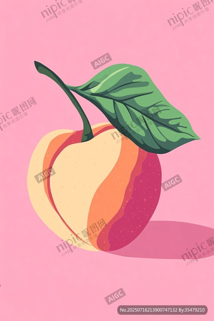 可愛桃子插畫