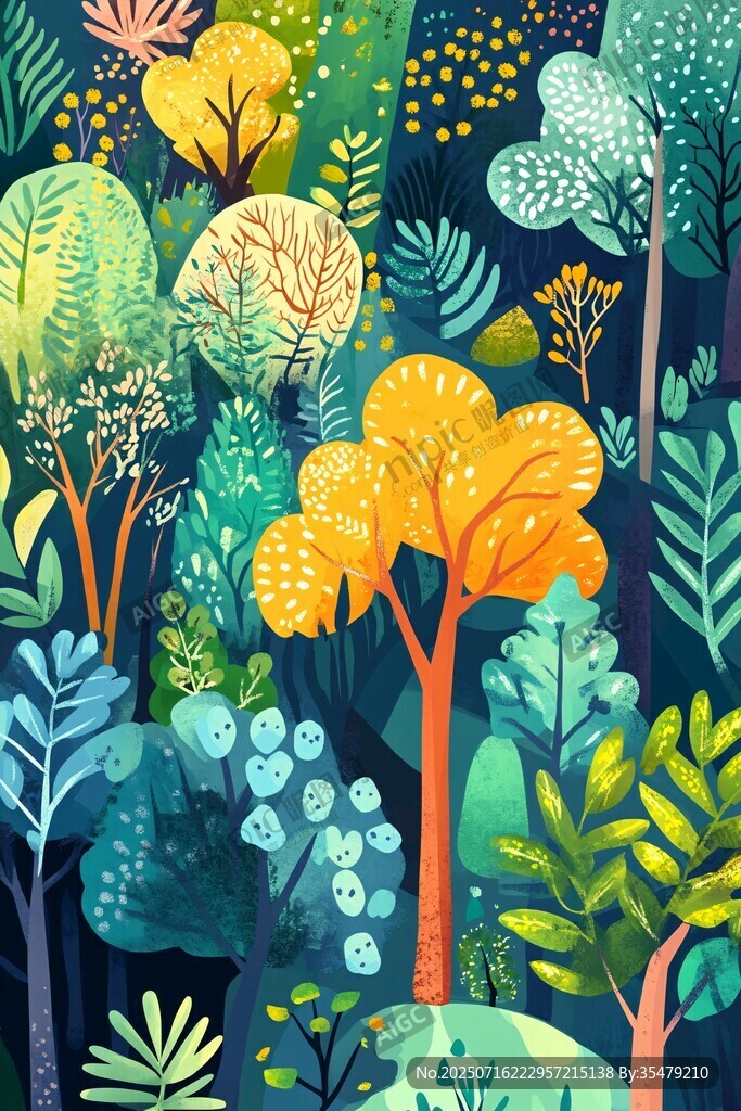 夢幻森林插畫