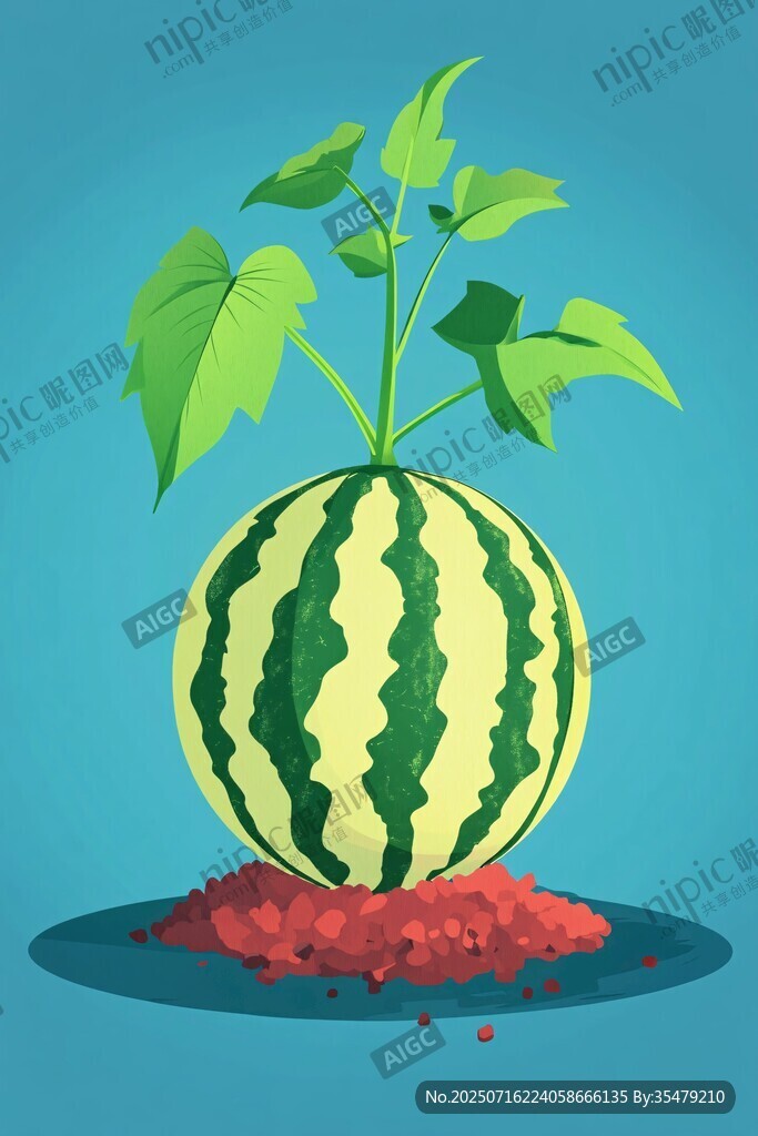 西瓜破土而出插畫(huà)