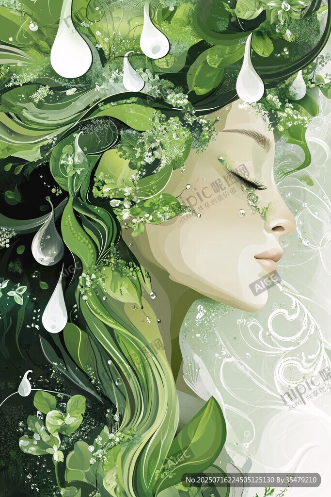 綠野精靈般的夢幻女性形象