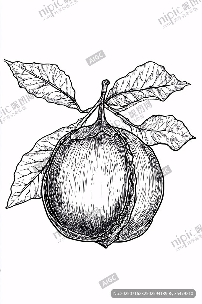 手繪桃子插畫(huà)