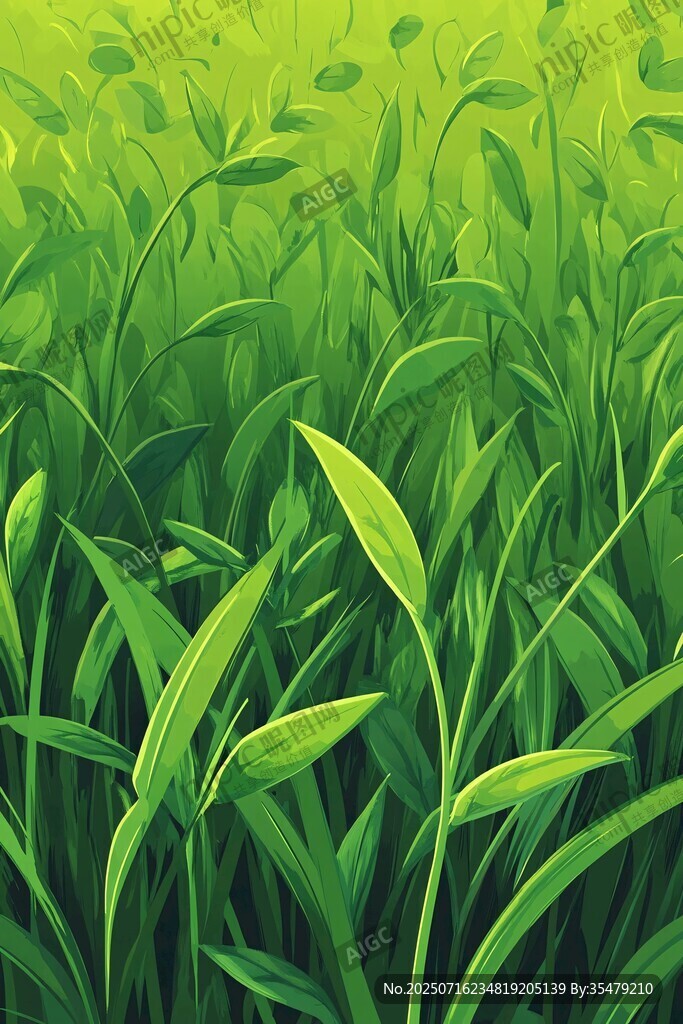 嫩綠青草生機(jī)盎然圖景