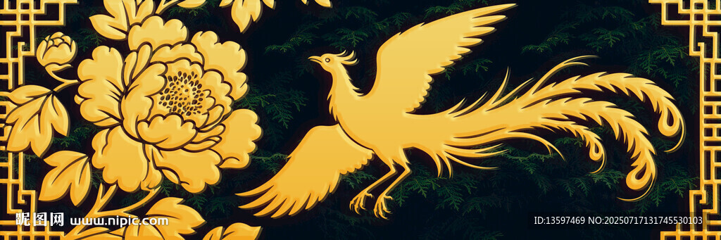 鳳凰牡丹圖