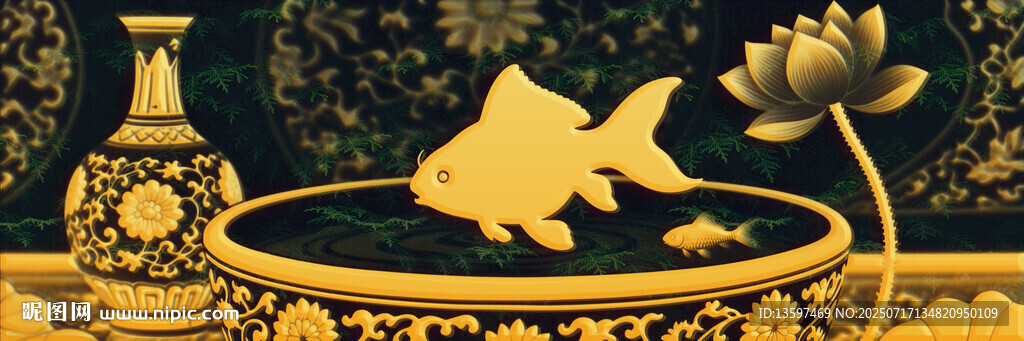 中式魚缸中的靈動金魚