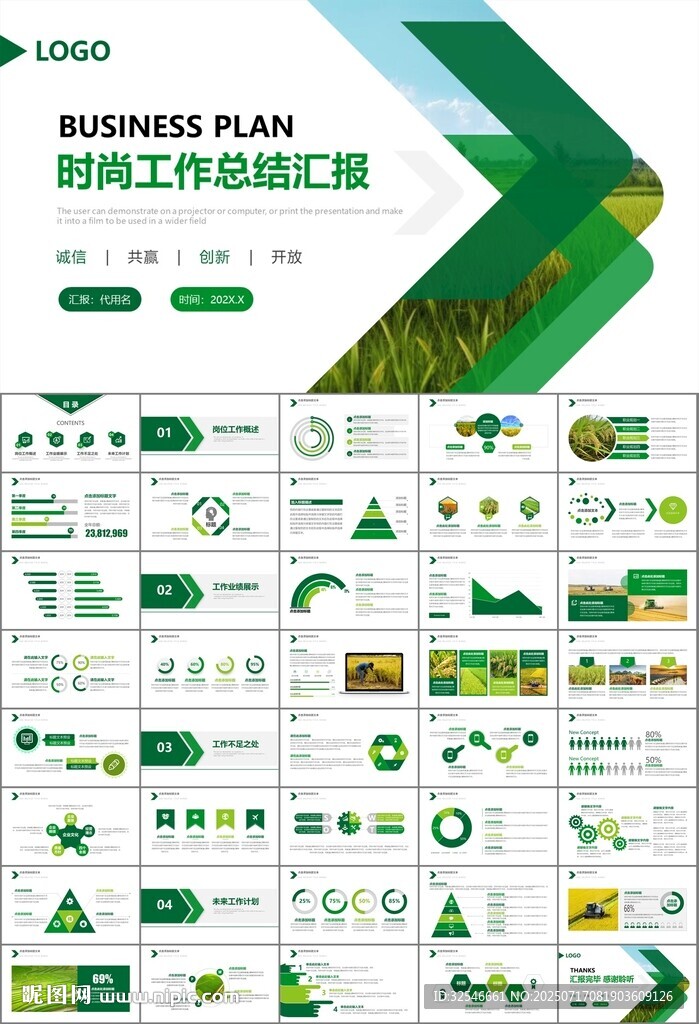 水稻農(nóng)田農(nóng)業(yè)種植大米PPT模板