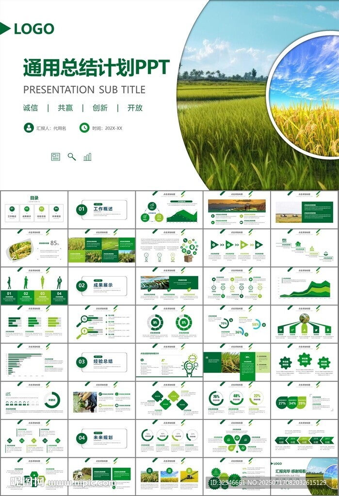水稻農(nóng)田農(nóng)業(yè)種植大米PPT模板