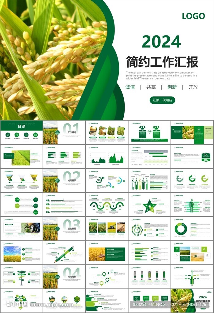 水稻農(nóng)田農(nóng)業(yè)種植大米PPT模板