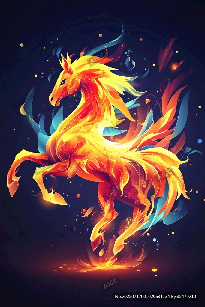 火焰駿馬奇幻形象