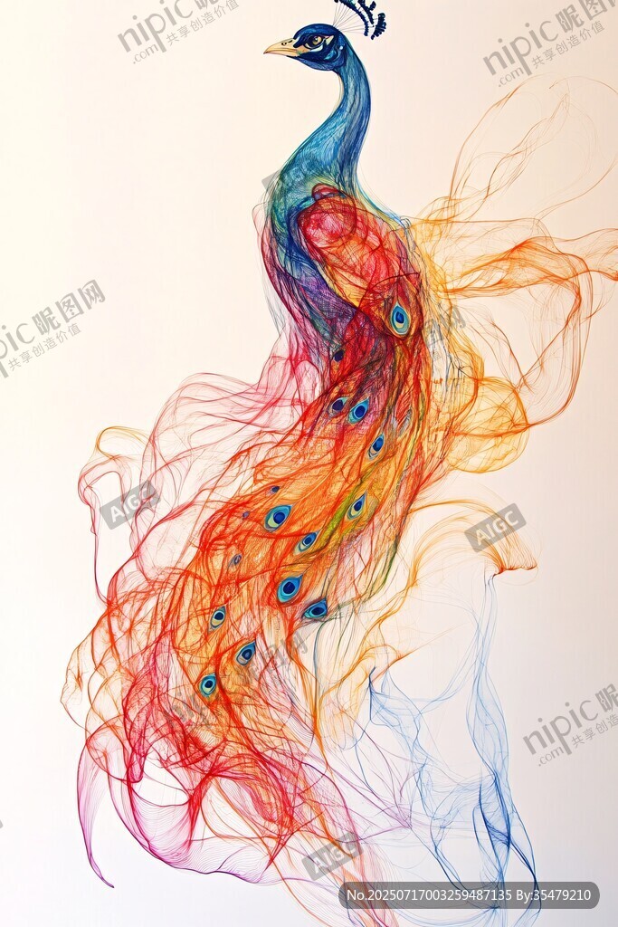 夢(mèng)幻炫彩孔雀藝術(shù)形象