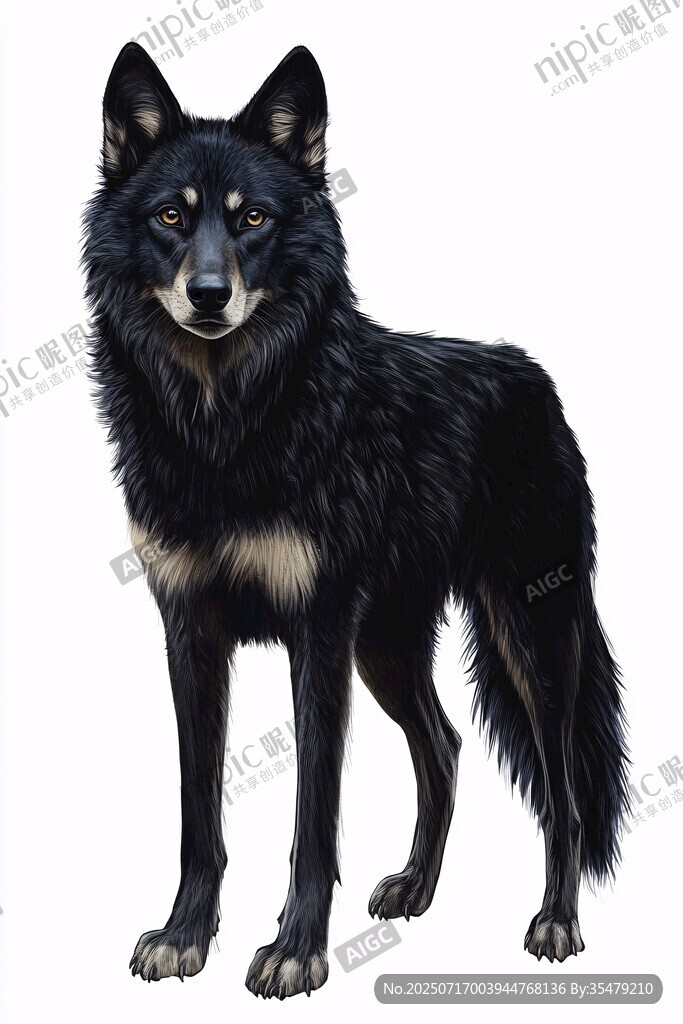 黑毛狼犬站立特寫