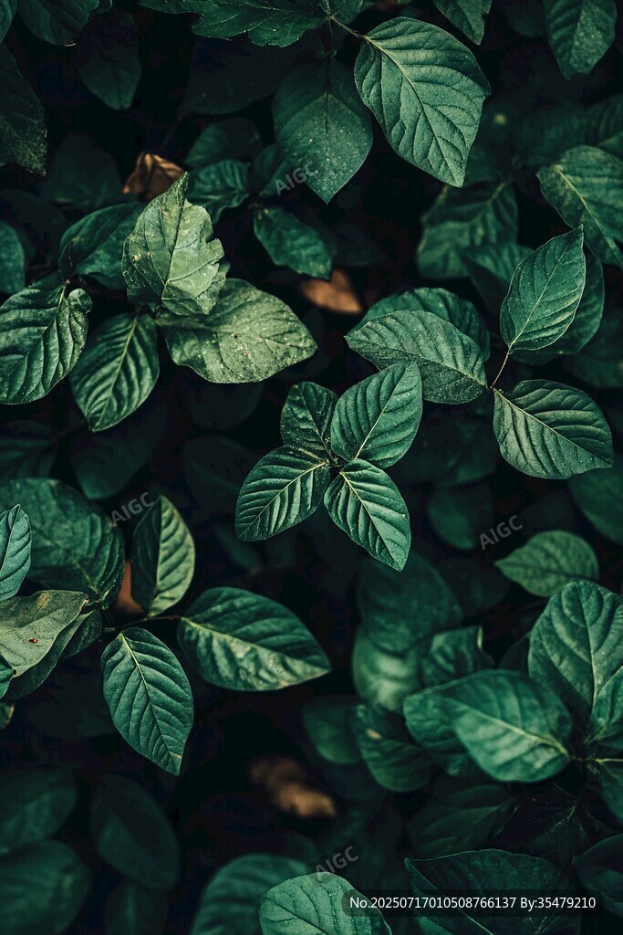 翠綠葉片的自然景致